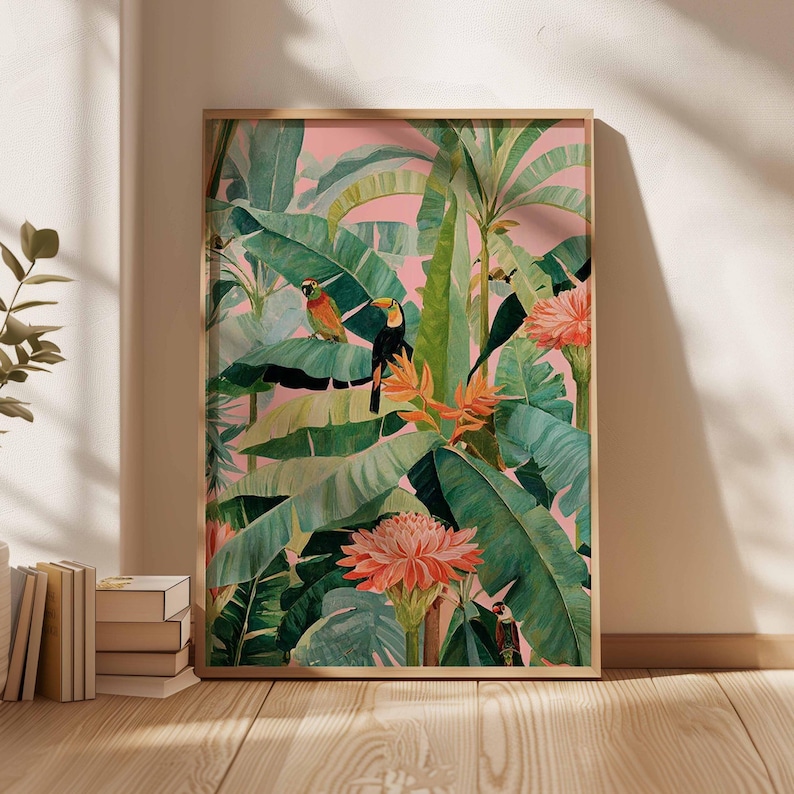Office Furniture Design - 1pc Retro Tropical Canvas Poster, Unframed