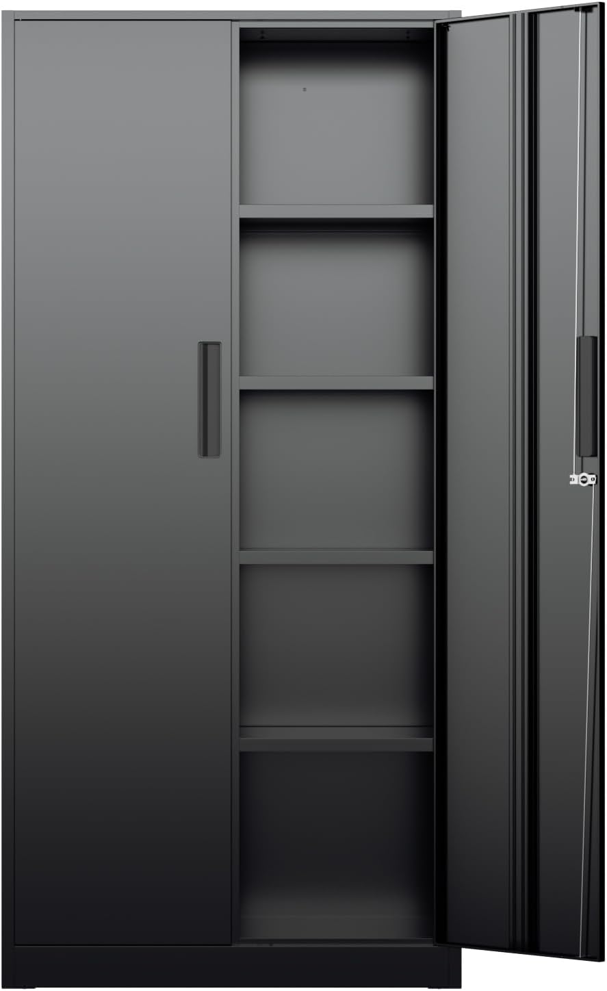 Office Storage Cabinet - Tall Metal Storage Cabinet Organizer, Locking