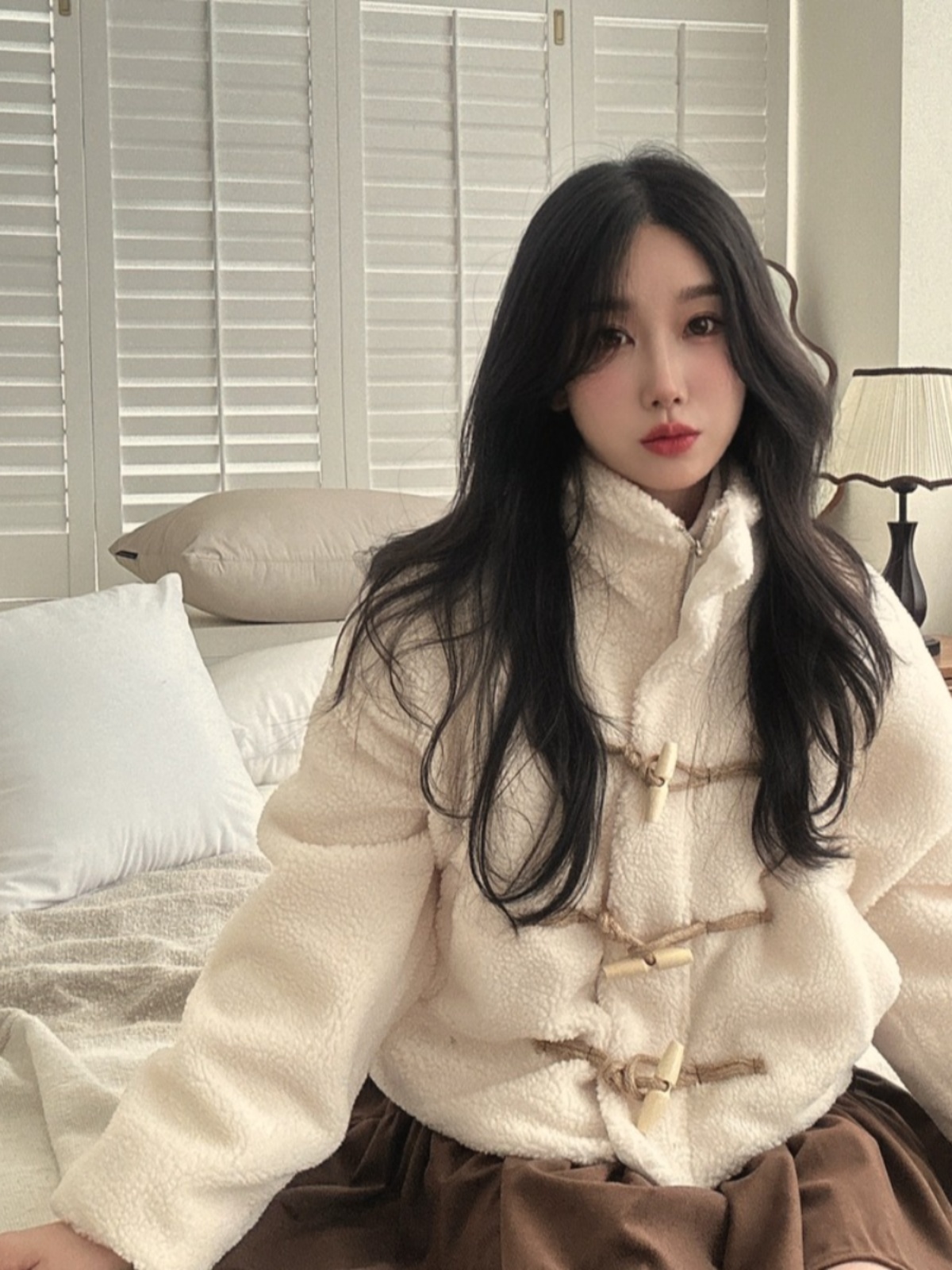Coat Rack Standing - Lamb Fur Collar Cotton Warmth Women's