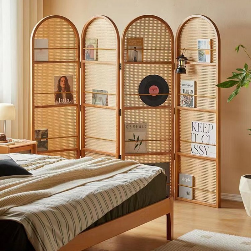 Mobile rattan folding screen l - Room Divider Bamboo ulasan dan harga
