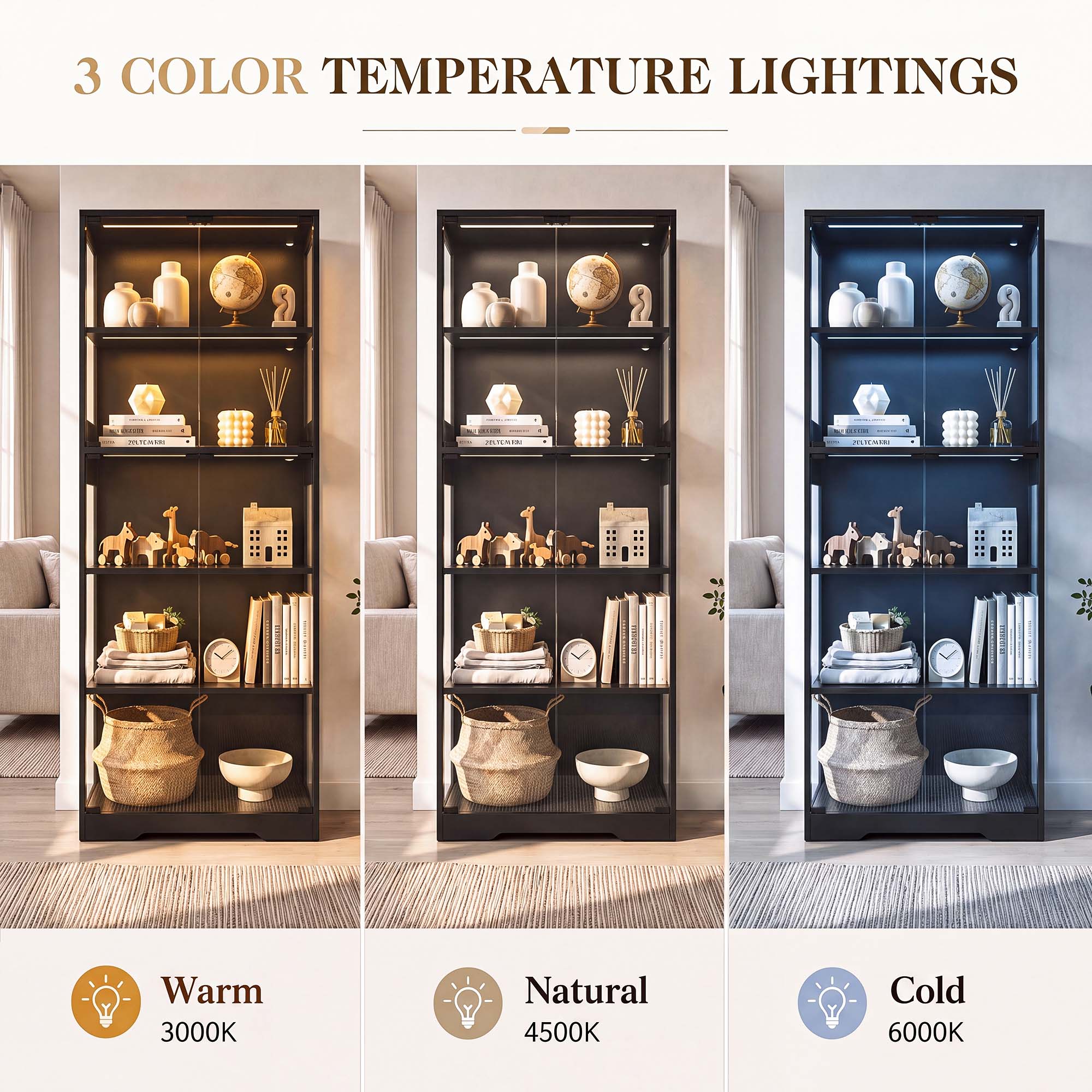 TCGBKAF 5‑Tier Display Cabinet - Office Storage Cabinet ulasan dan harga