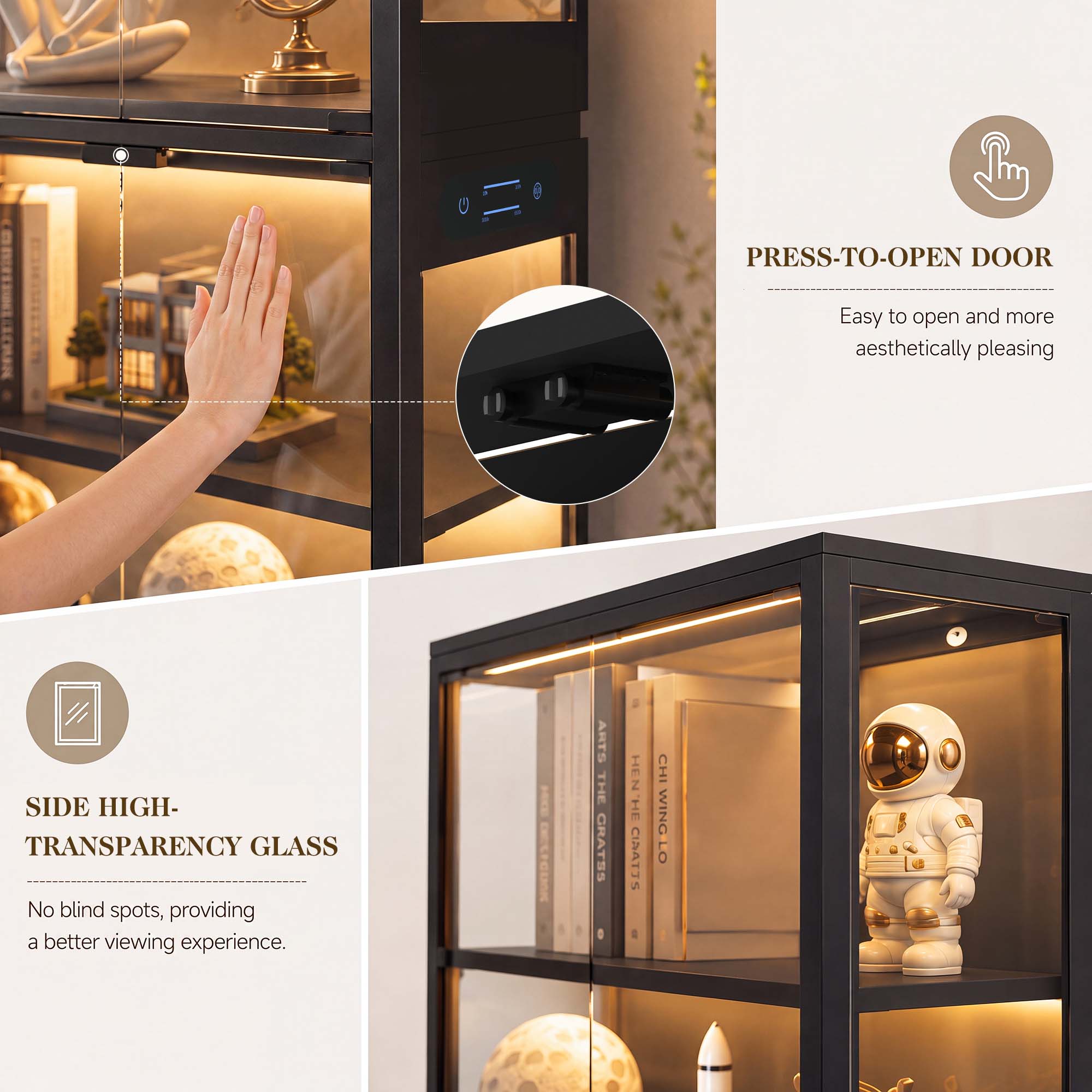TCGBKAF 5‑Tier Display Cabinet - Office Storage Cabinet ulasan dan harga
