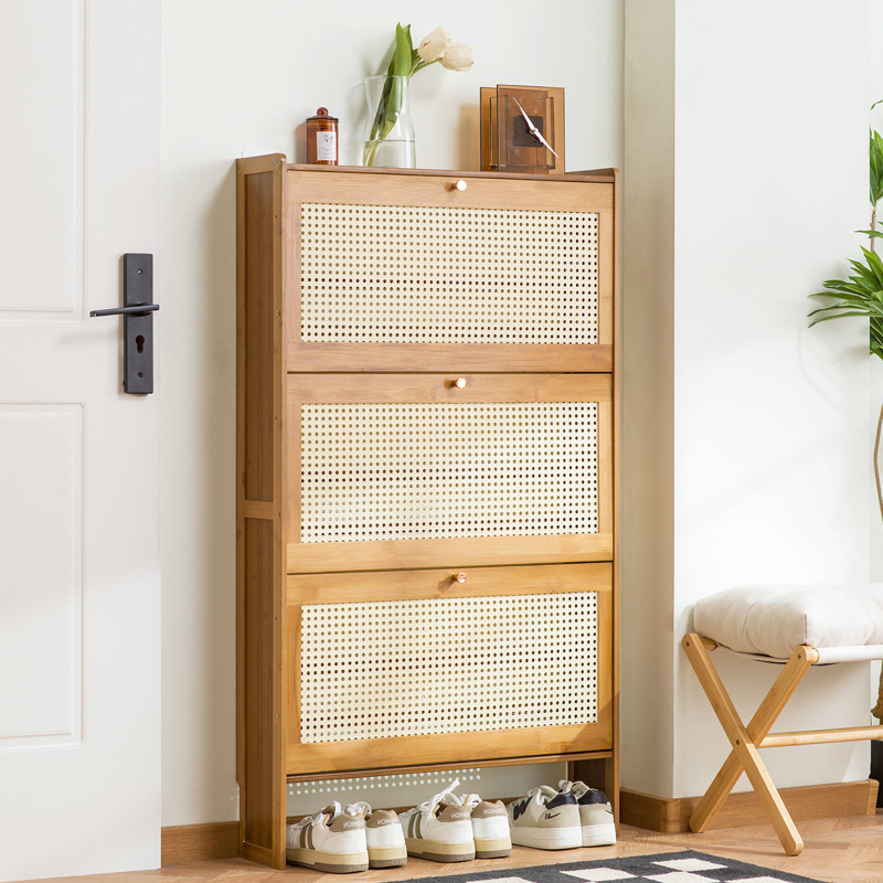 Household wooden shoe cabinet, - Room Divider Bamboo ulasan dan harga