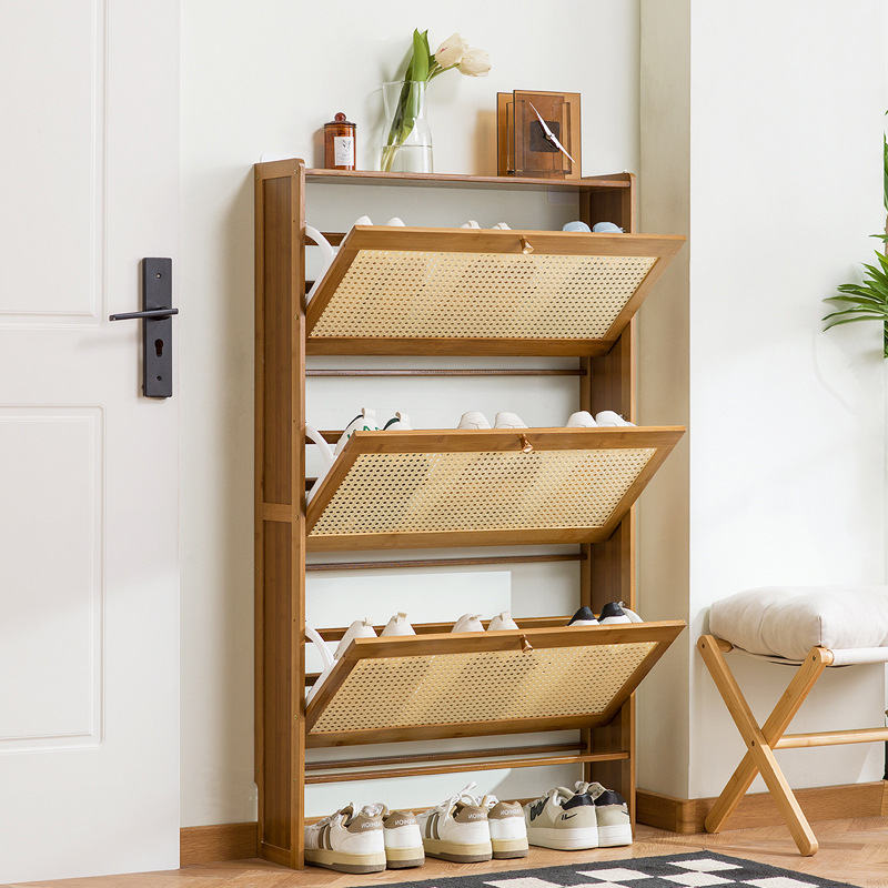 Household wooden shoe cabinet, - Room Divider Bamboo ulasan dan harga