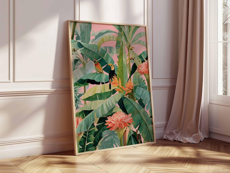 1pc Retro Tropical Canvas Post - Office Furniture Design ulasan dan harga