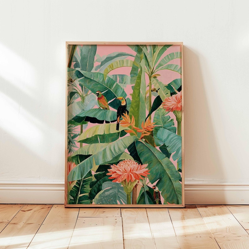 1pc Retro Tropical Canvas Post - Office Furniture Design ulasan dan harga