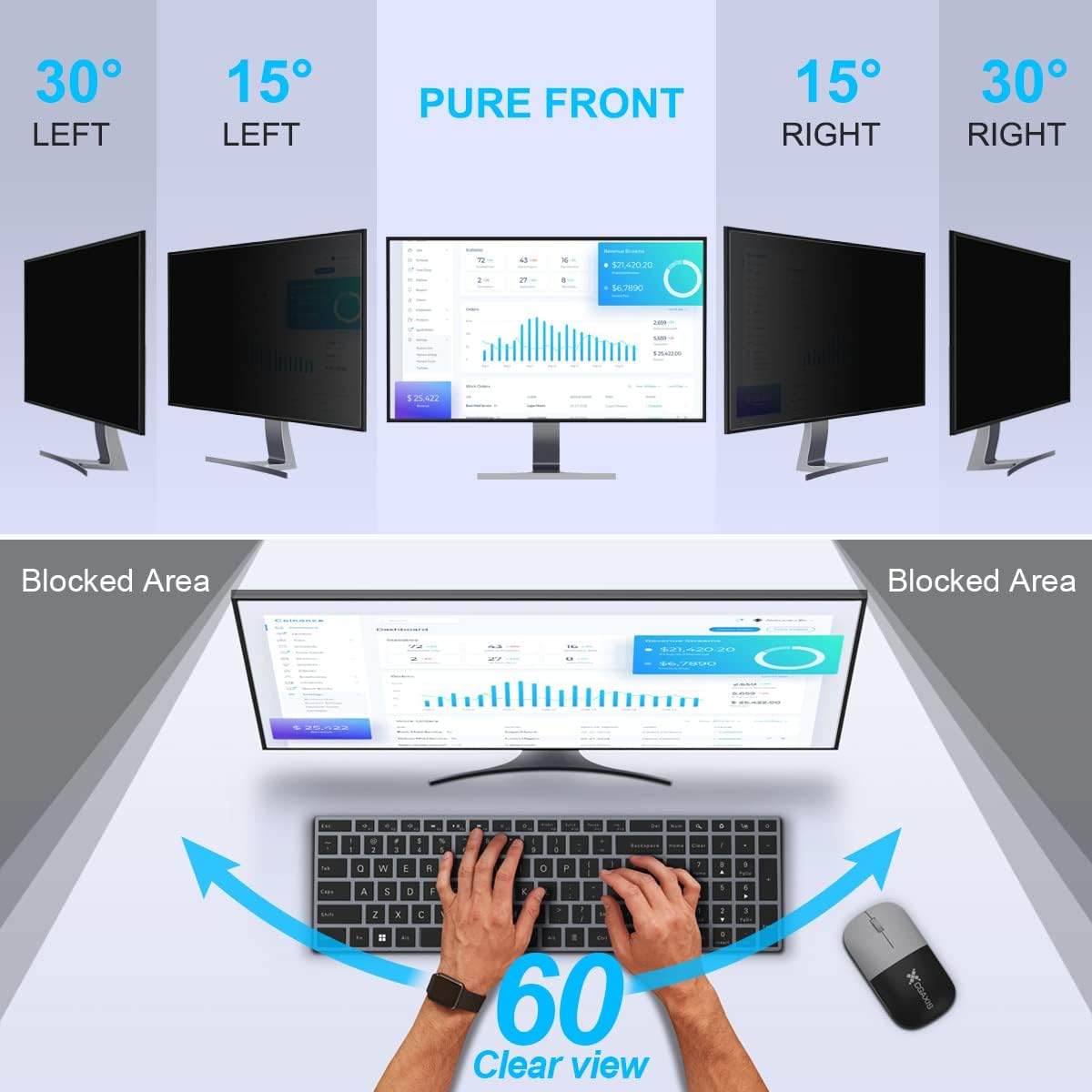2 Pack 24 Inch Computer Privac - Monitor Privacy Filter ulasan dan harga