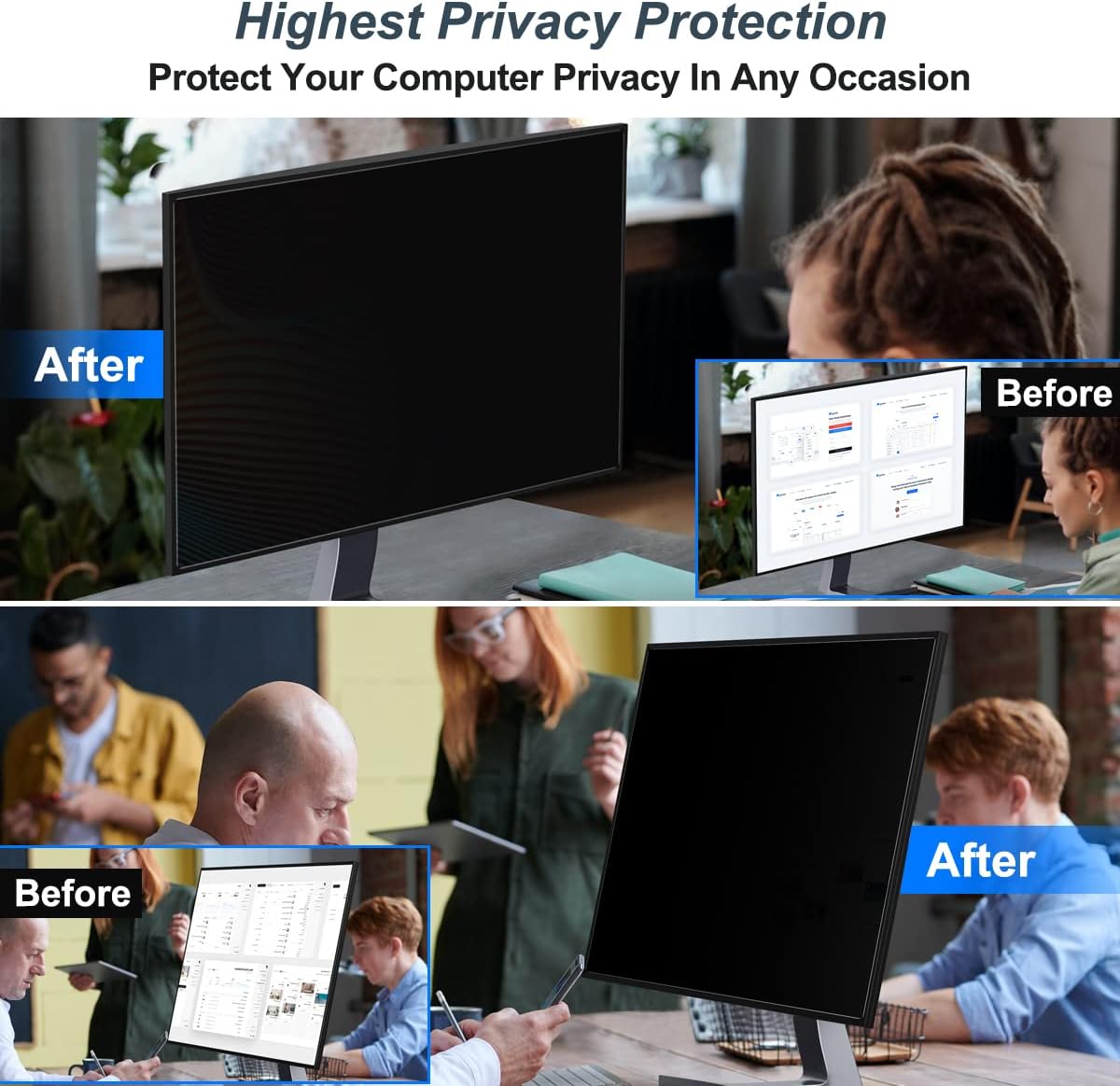 2 Pack 24 Inch Computer Privac - Monitor Privacy Filter ulasan dan harga