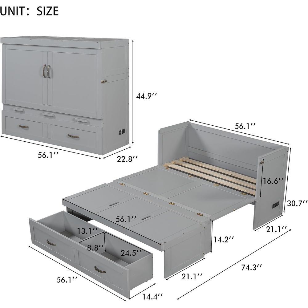 Full Size Murphy Bed Wall Bed, - Office Storage Cabinet ulasan dan harga