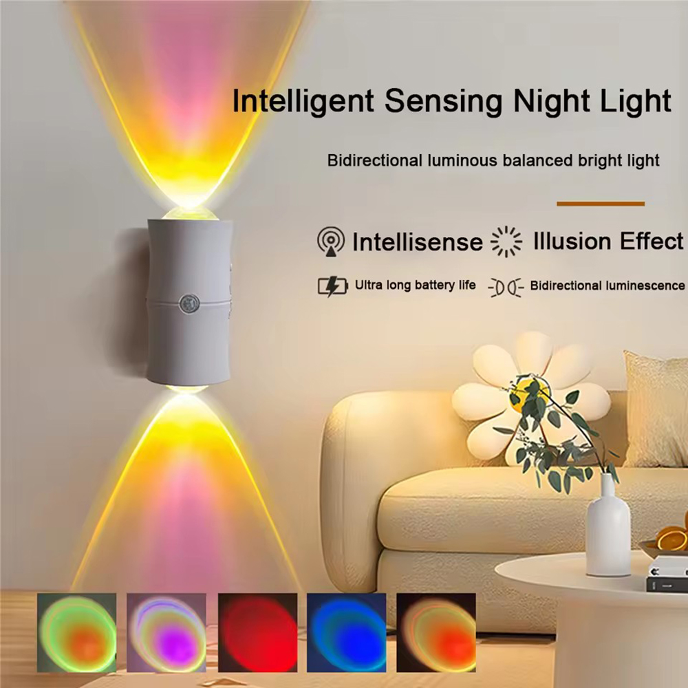 RGB 7colors Motion Sensor LED  - Room Divider Bamboo ulasan dan harga