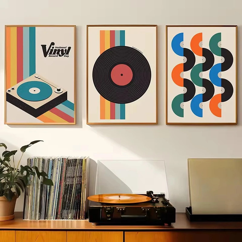 Mid Century Vinyl Record Canva - Office Furniture Design ulasan dan harga
