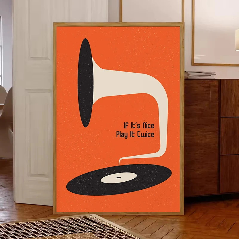 Mid Century Vinyl Record Canva - Office Furniture Design ulasan dan harga