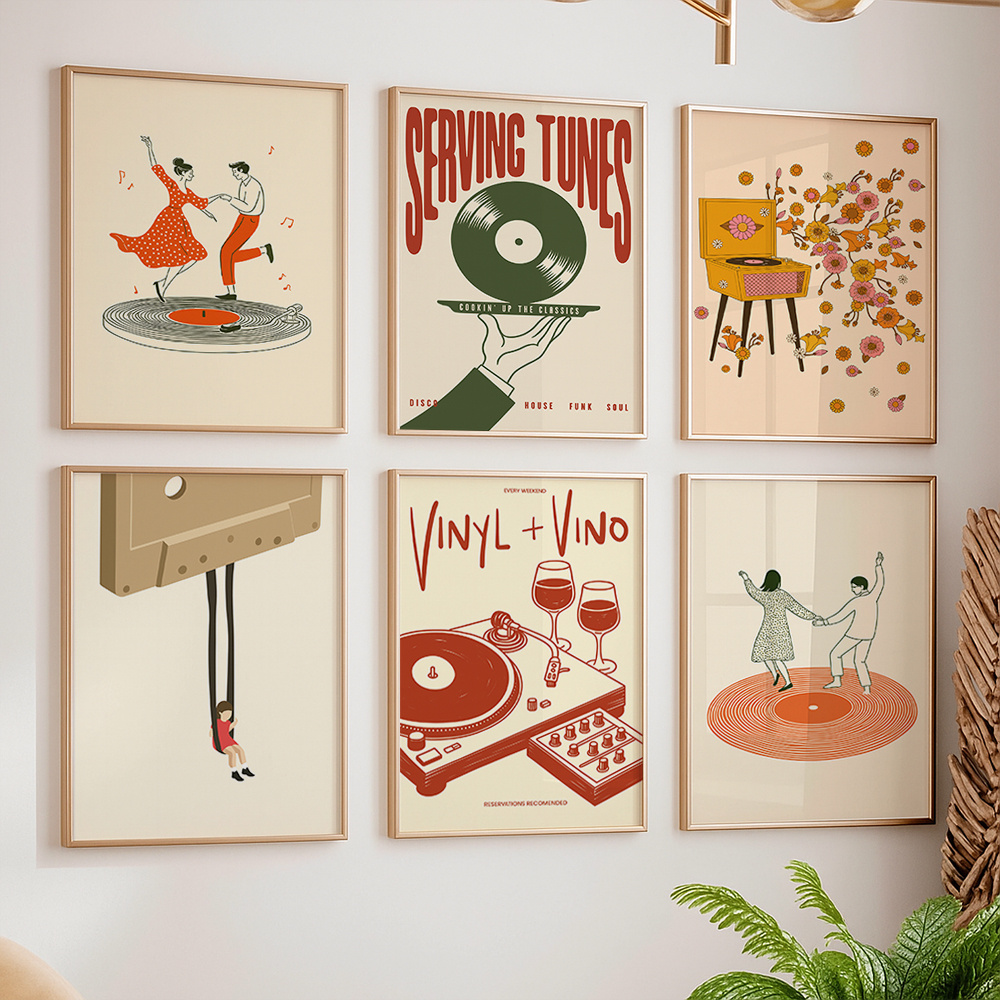 1pc Vintage Music Canvas Poste - Office Furniture Design ulasan dan harga