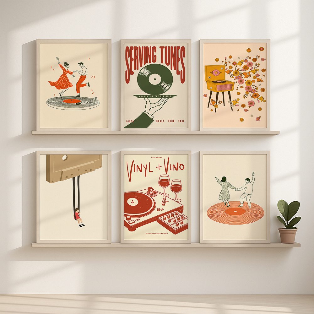 1pc Vintage Music Canvas Poste - Office Furniture Design ulasan dan harga