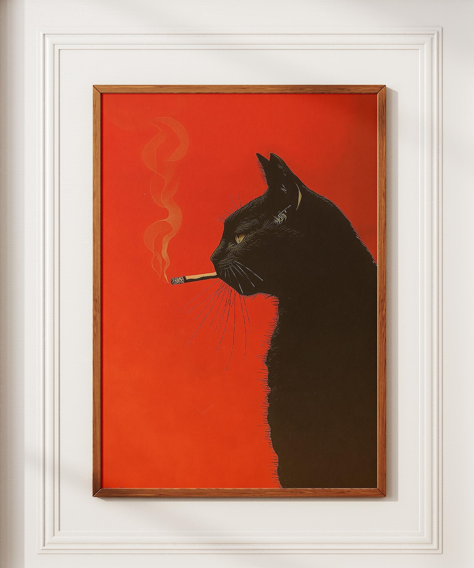 Vintage Black Cat Smoking Canv - Office Furniture Design ulasan dan harga