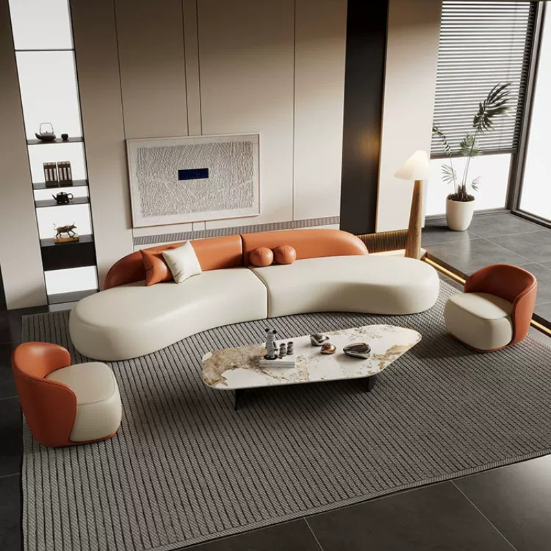 Italian Luxury Curved Sofa Mod - Office Furniture Luxury ulasan dan harga