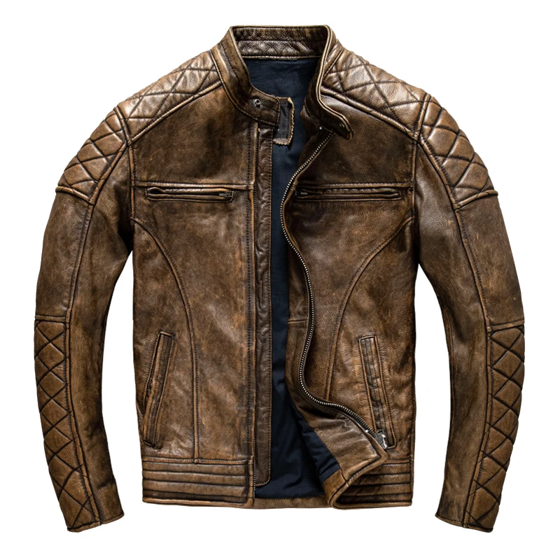 Vintage Men Leather Jacket Yel - Coat Rack Standing ulasan dan harga