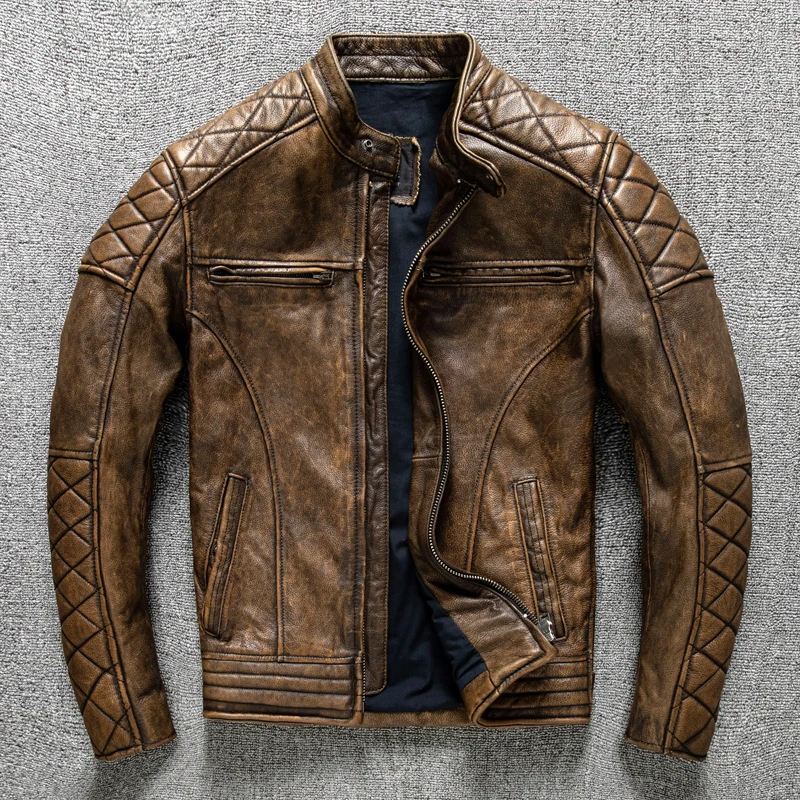 Vintage Men Leather Jacket Yel - Coat Rack Standing ulasan dan harga