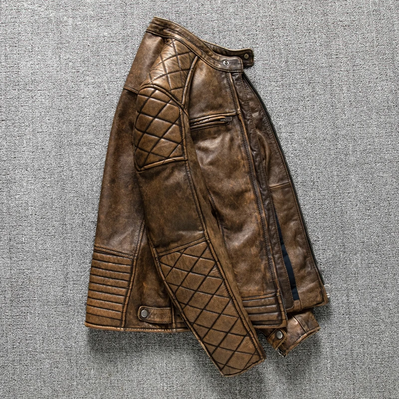 Vintage Men Leather Jacket Yel - Coat Rack Standing ulasan dan harga