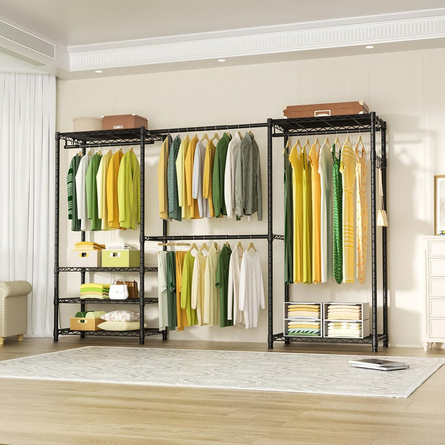 Heavy-Duty Closet System, 6-Ti - Coat Rack Standing ulasan dan harga