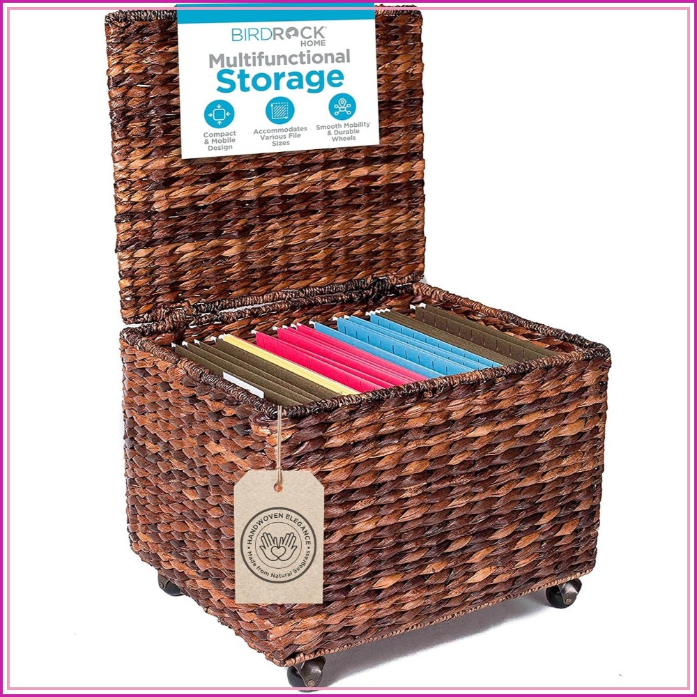 Handwoven Rolling File Cabinet - Office Storage Cabinet ulasan dan harga