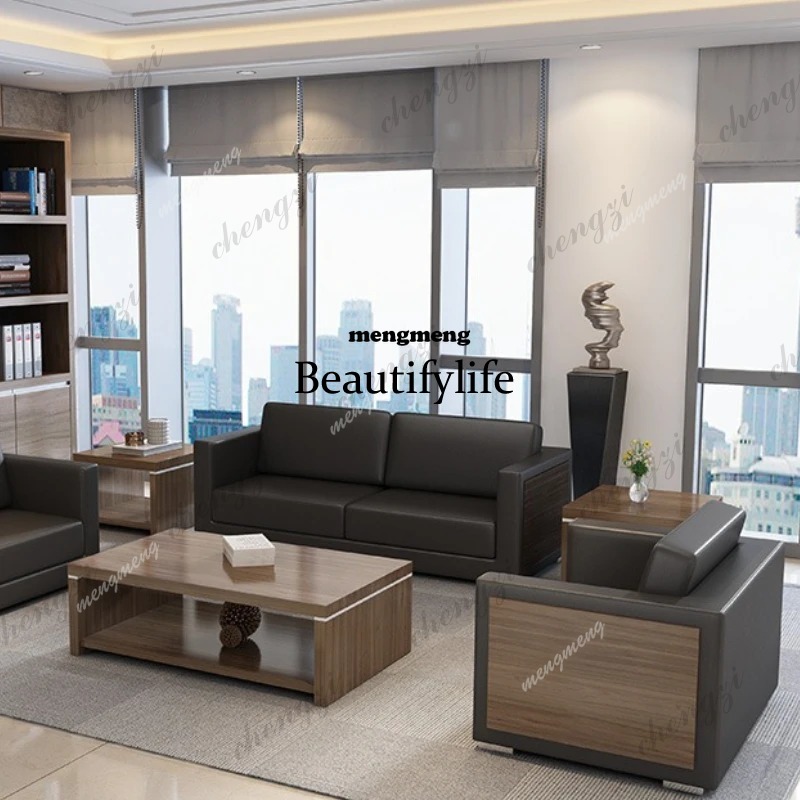 d5556 Wooden Cowhide Office So - Office Furniture Luxury ulasan dan harga