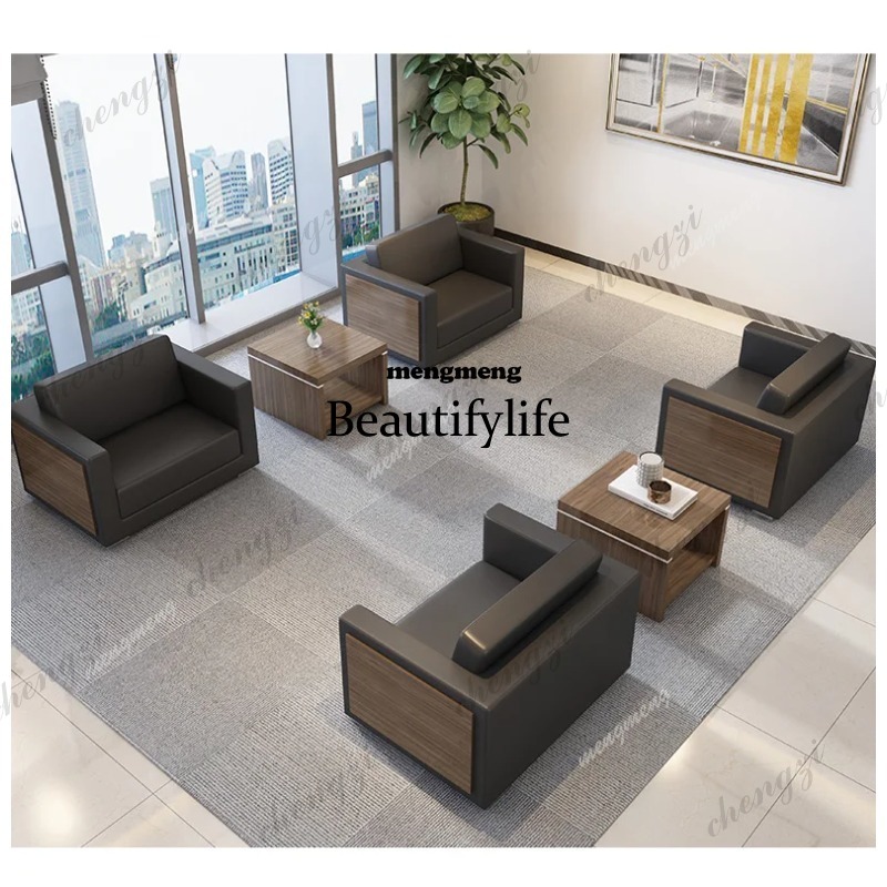 d5556 Wooden Cowhide Office So - Office Furniture Luxury ulasan dan harga